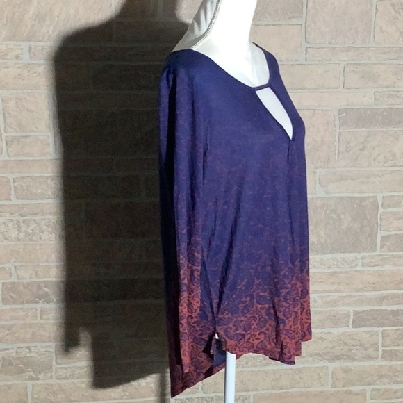 Lucky Brand NEW - Sz M - lightweight long sleeve shirt keyhole rounded hem - Picture 4 of 9